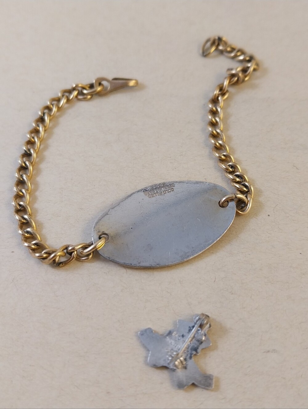 Vintage Sterling Silver WWII Sweetheart Bracelet & Broosh - Picture 3 of 11